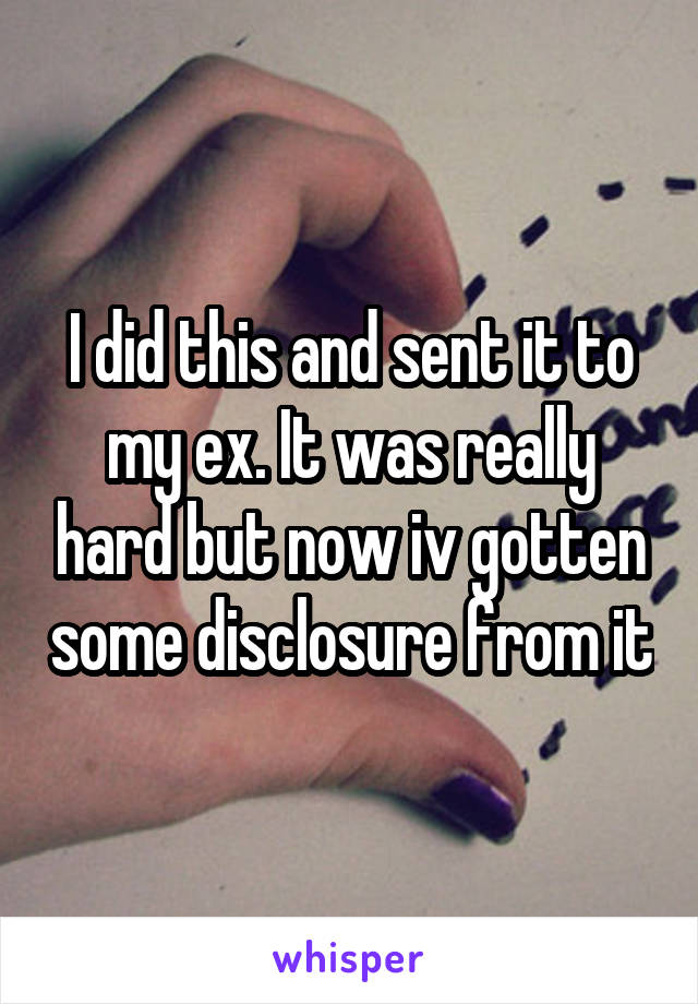 I did this and sent it to my ex. It was really hard but now iv gotten some disclosure from it