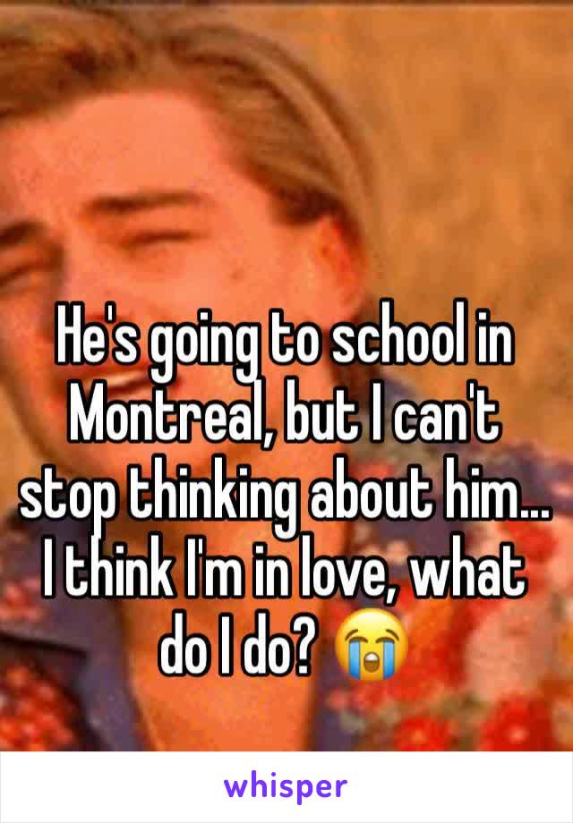 He's going to school in Montreal, but I can't stop thinking about him... I think I'm in love, what do I do? 😭