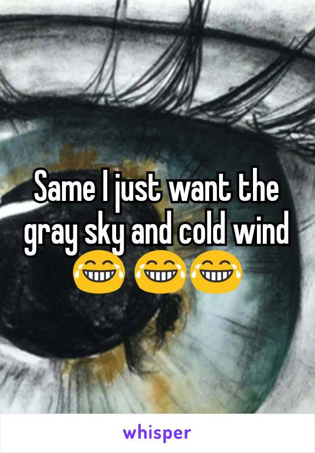 Same I just want the gray sky and cold wind 😂 😂😂