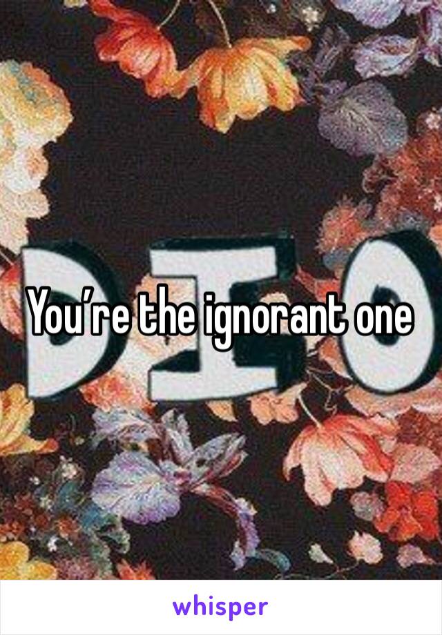 You’re the ignorant one 