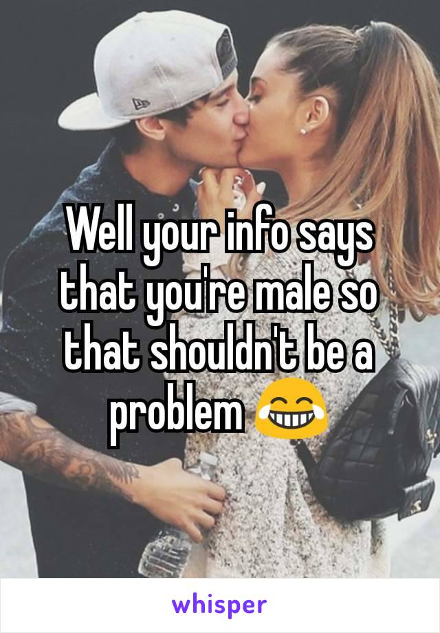 Well your info says that you're male so that shouldn't be a problem 😂