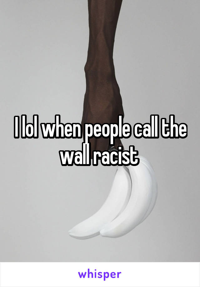 I lol when people call the wall racist 