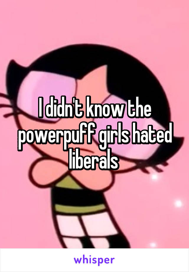 I didn't know the powerpuff girls hated liberals 