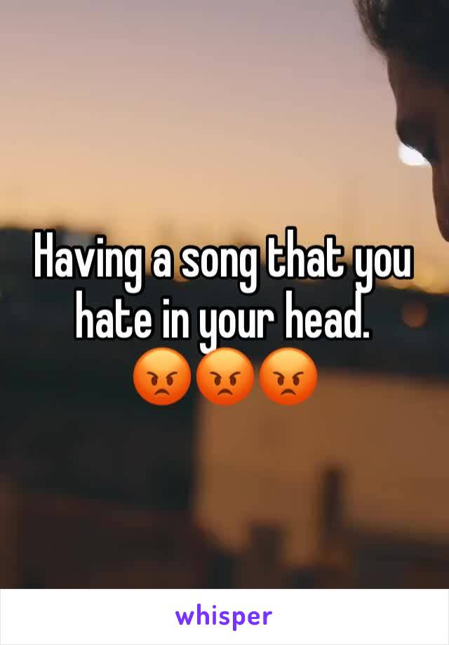 Having a song that you hate in your head. 
😡😡😡