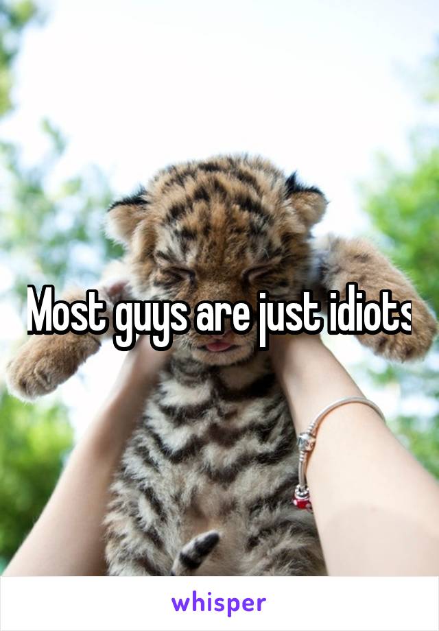 Most guys are just idiots