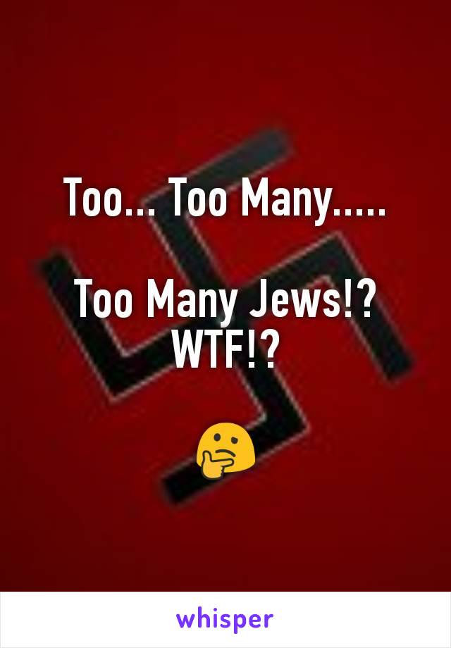 Too... Too Many.....

Too Many Jews!? WTF!?

🤔