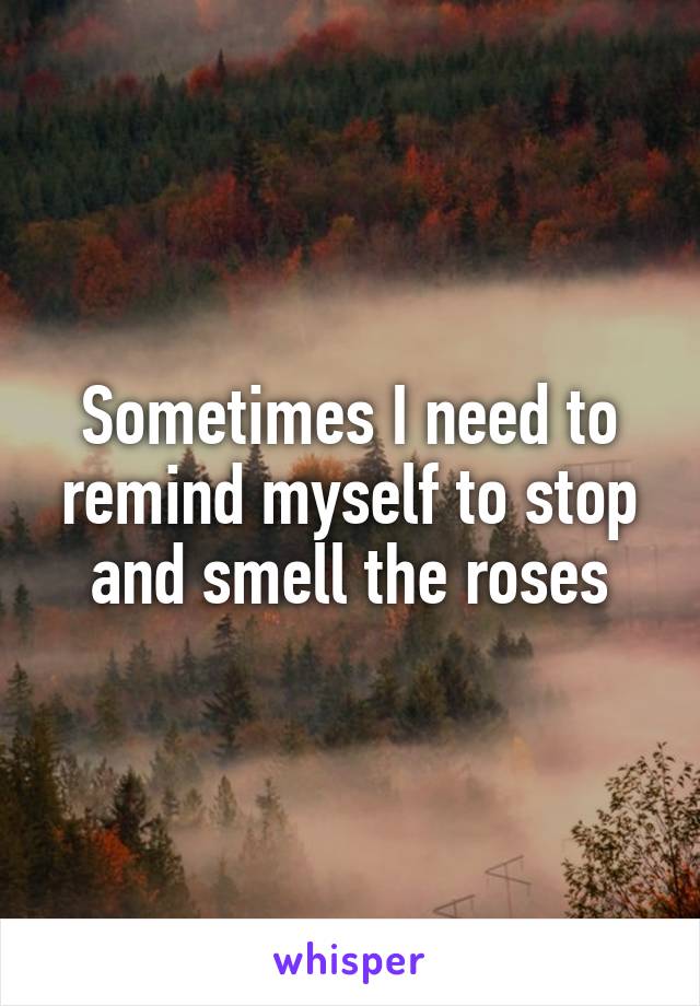 Sometimes I need to remind myself to stop and smell the roses