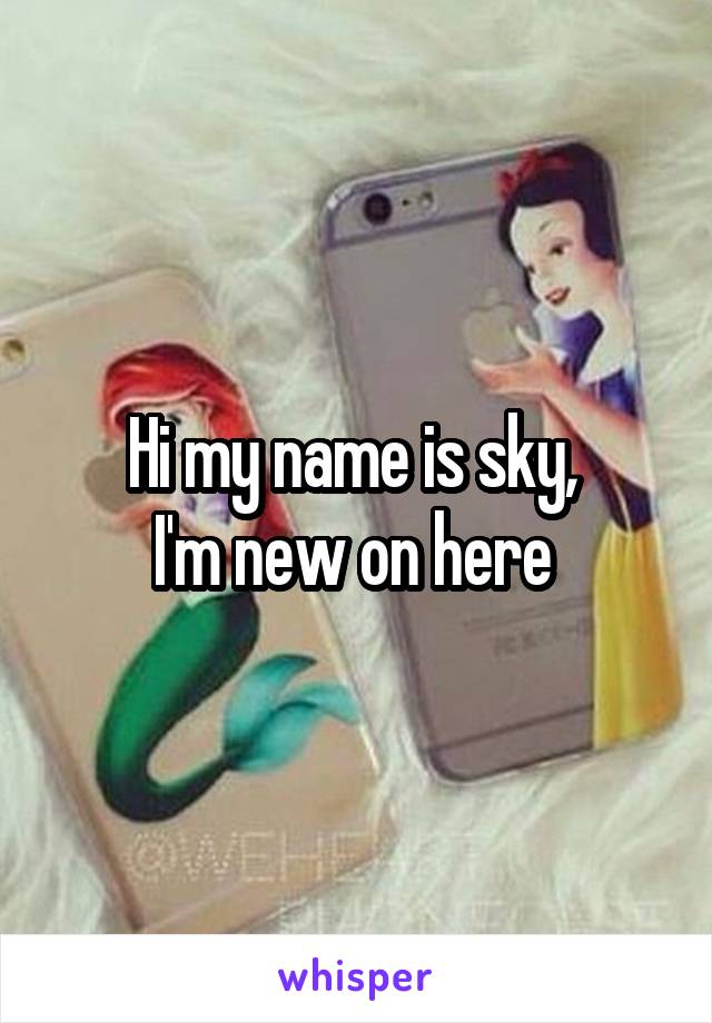 Hi my name is sky, 
I'm new on here 