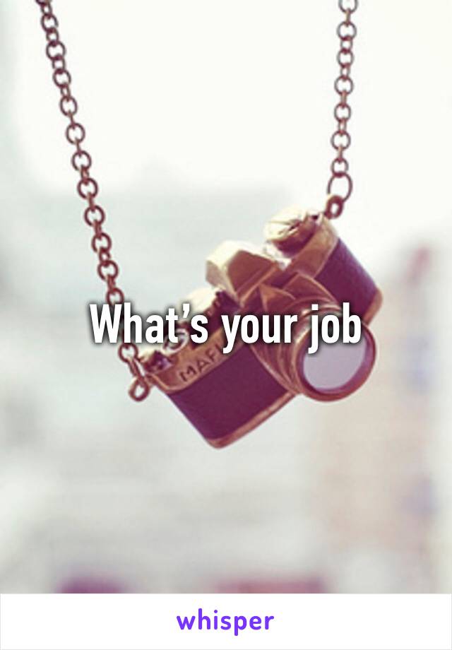 What’s your job