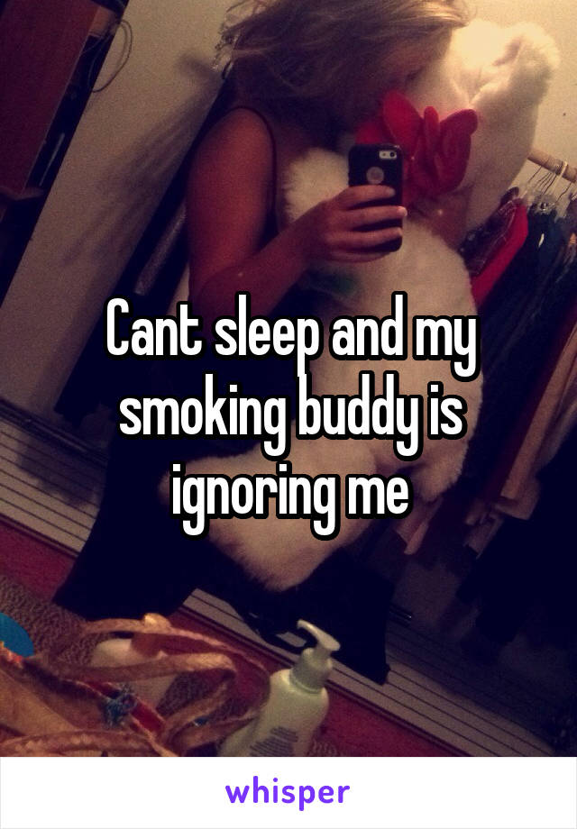 Cant sleep and my smoking buddy is ignoring me