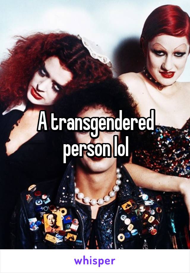 A transgendered person lol