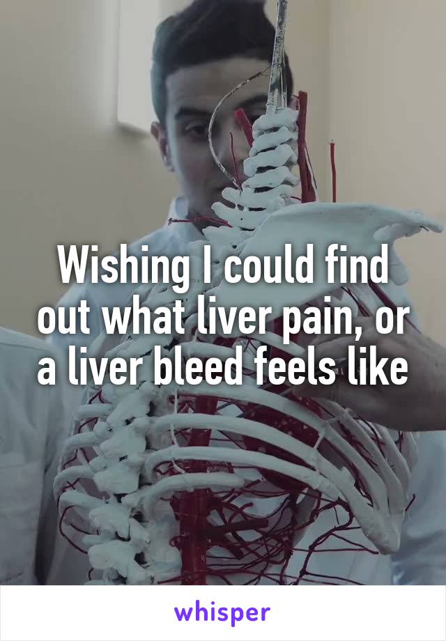 Wishing I could find out what liver pain, or a liver bleed feels like