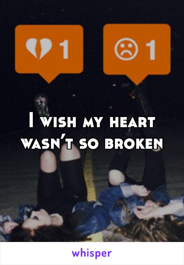 I wish my heart wasn’t so broken 