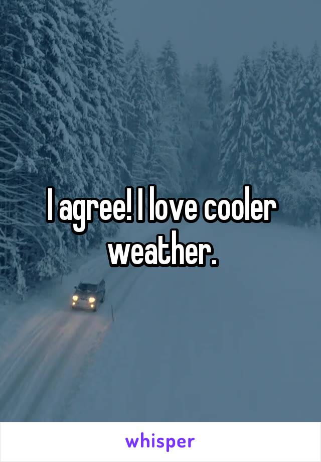 I agree! I love cooler weather.