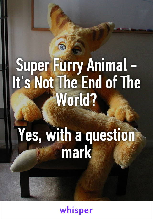 Super Furry Animal - It's Not The End of The World?

Yes, with a question mark