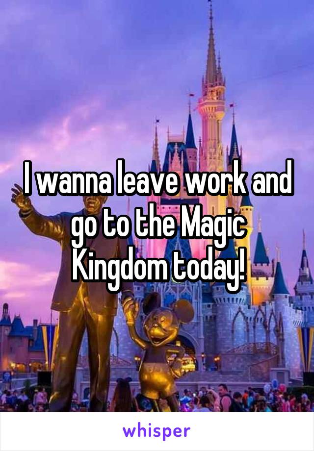 I wanna leave work and go to the Magic Kingdom today!