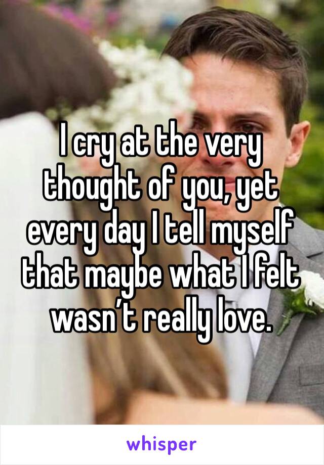 I cry at the very thought of you, yet every day I tell myself that maybe what I felt wasn’t really love. 