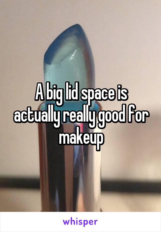 A big lid space is actually really good for makeup