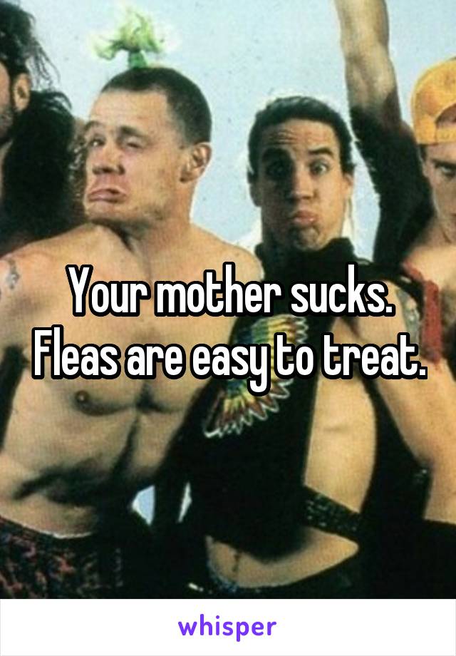 Your mother sucks. Fleas are easy to treat.