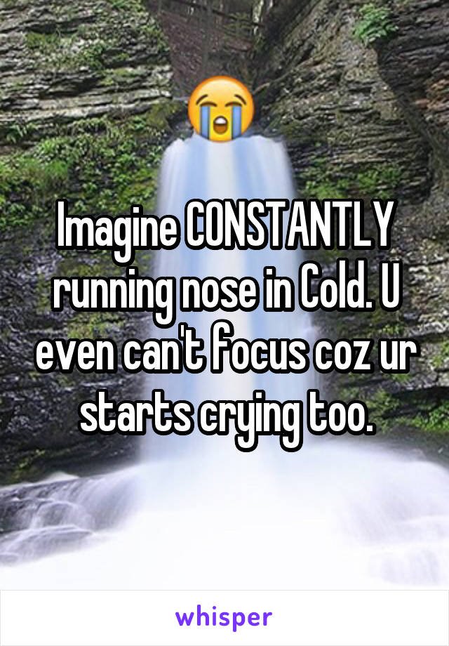 Imagine CONSTANTLY running nose in Cold. U even can't focus coz ur starts crying too.