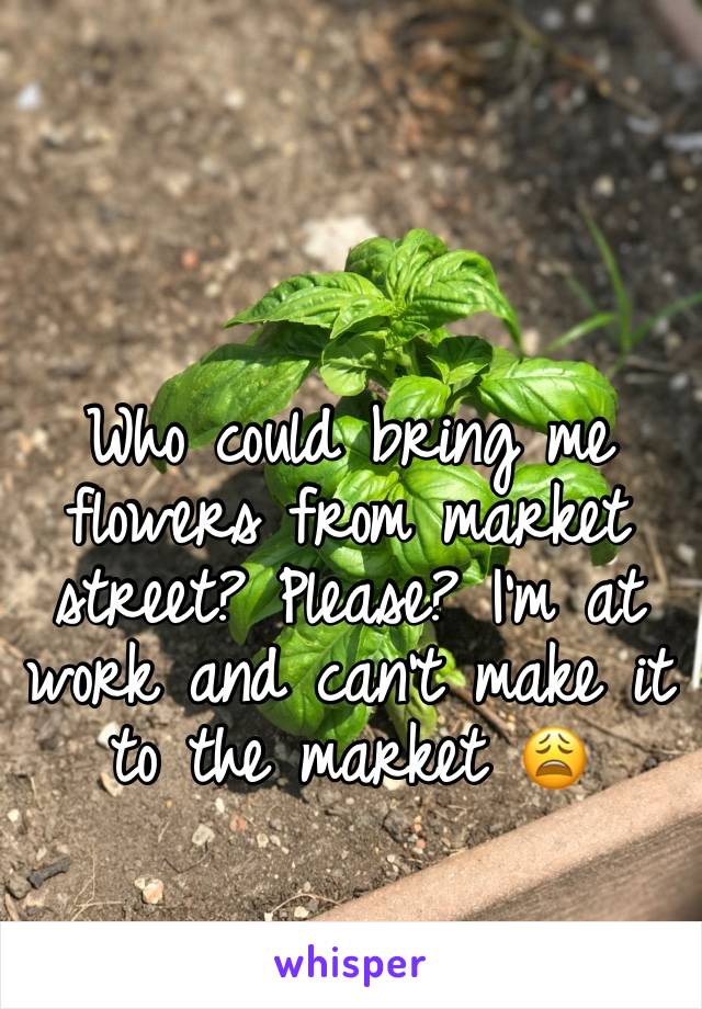 Who could bring me flowers from market street? Please? I'm at work and can't make it to the market 😩