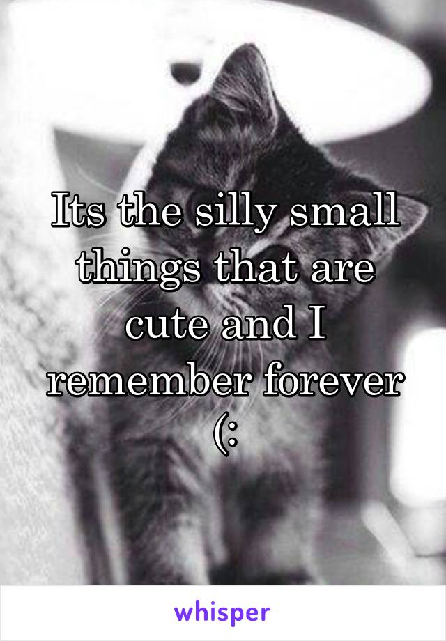 Its the silly small things that are cute and I remember forever (: