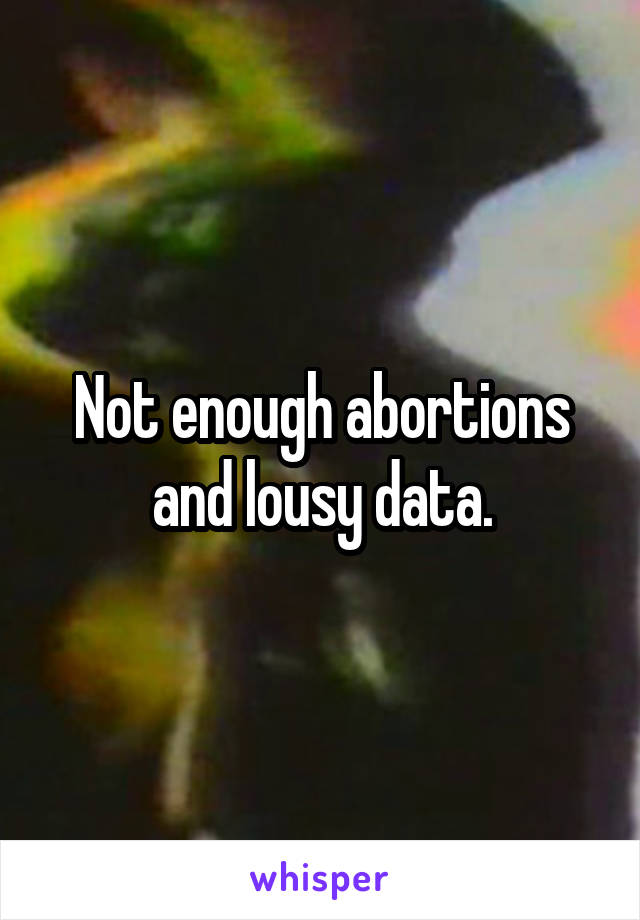 Not enough abortions and lousy data.