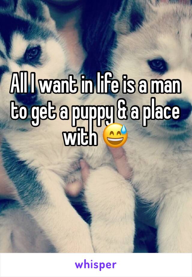 All I want in life is a man to get a puppy & a place with 😅