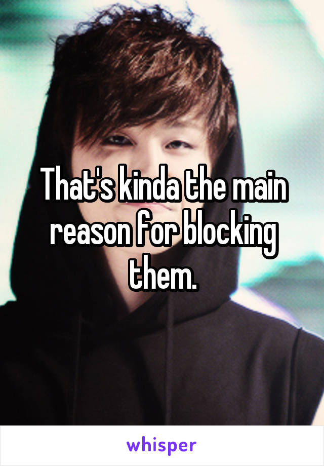 That's kinda the main reason for blocking them.
