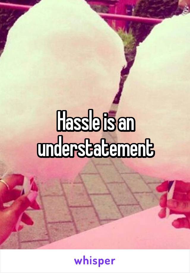 Hassle is an understatement