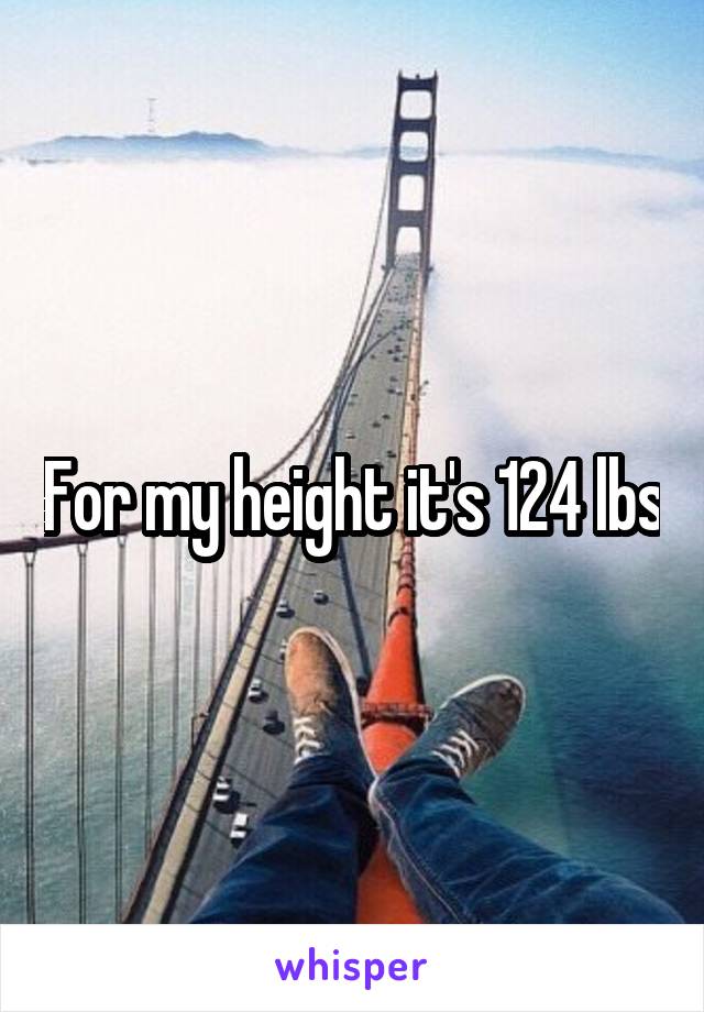 For my height it's 124 lbs