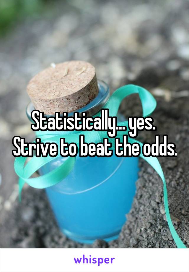 Statistically... yes.  Strive to beat the odds.