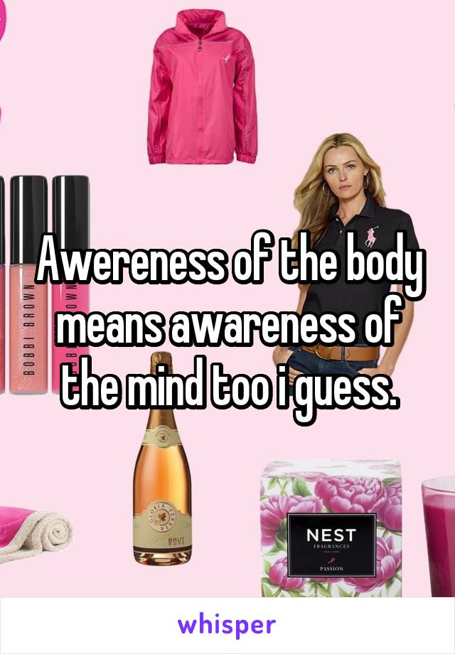 Awereness of the body means awareness of the mind too i guess.