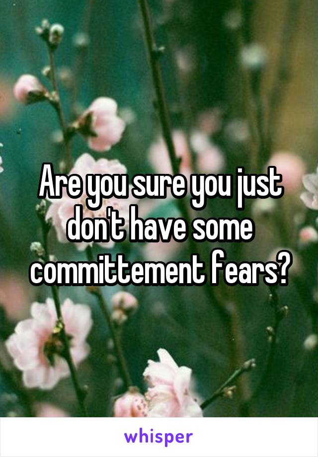 Are you sure you just don't have some committement fears?