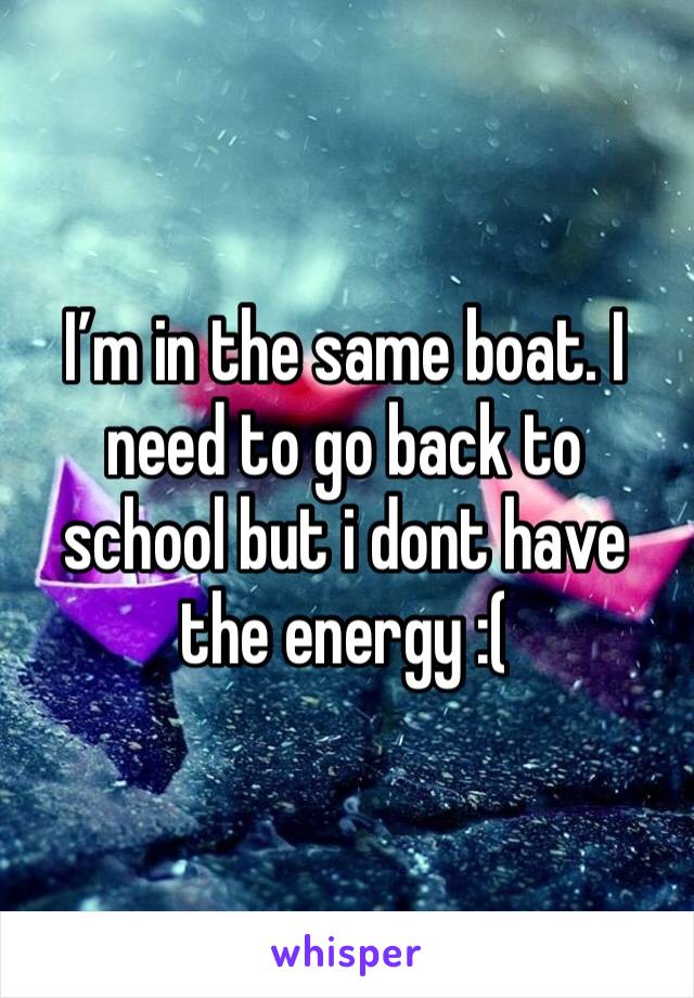 I’m in the same boat. I need to go back to school but i dont have the energy :(