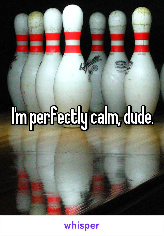 I'm perfectly calm, dude.