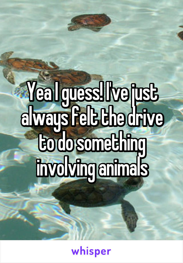 Yea I guess! I've just always felt the drive to do something involving animals