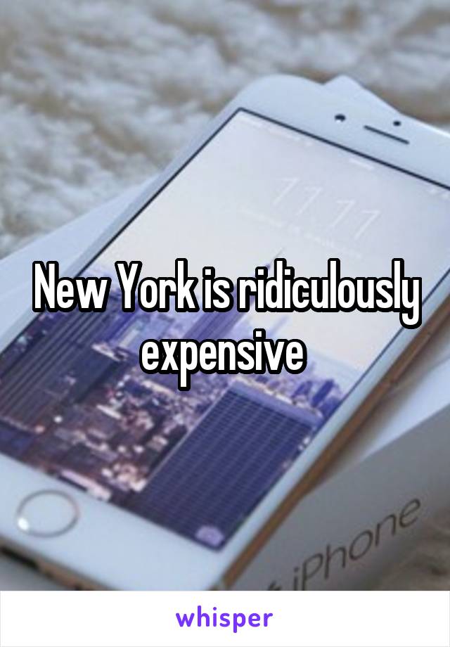 New York is ridiculously expensive 