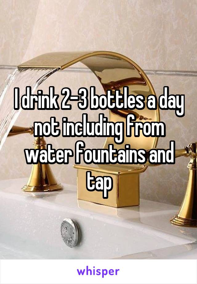 I drink 2-3 bottles a day not including from water fountains and tap