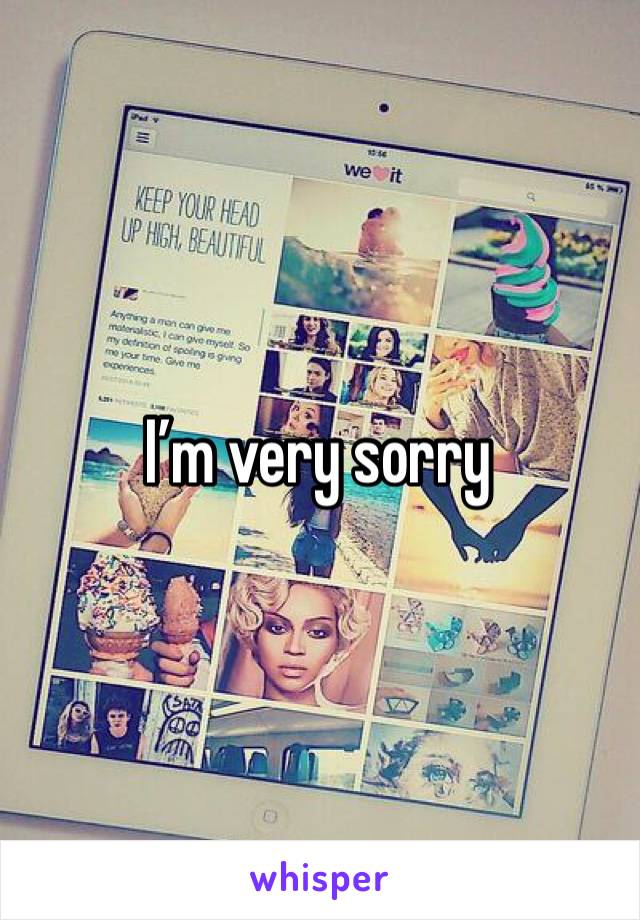I’m very sorry