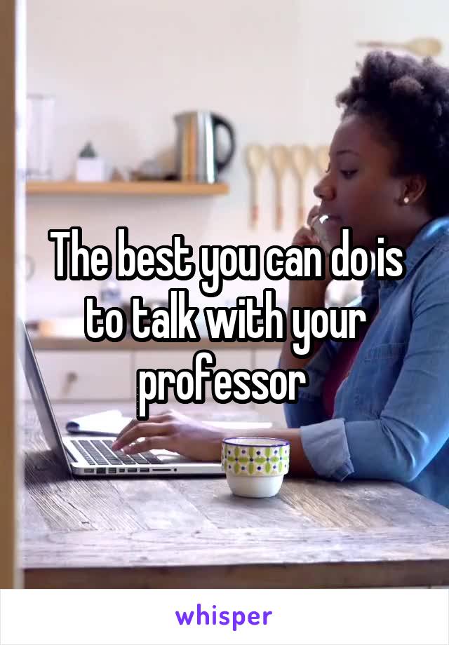 The best you can do is to talk with your professor 