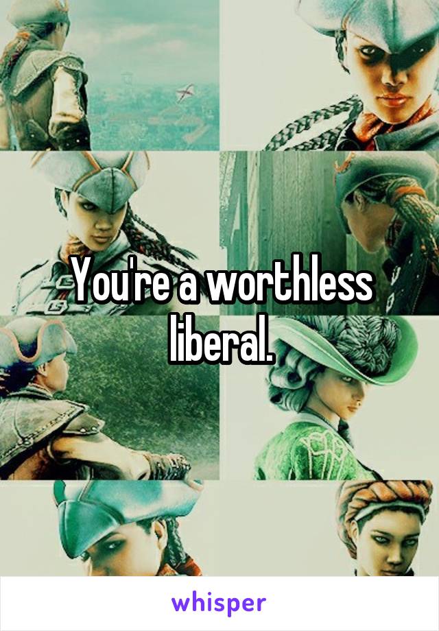 You're a worthless liberal.