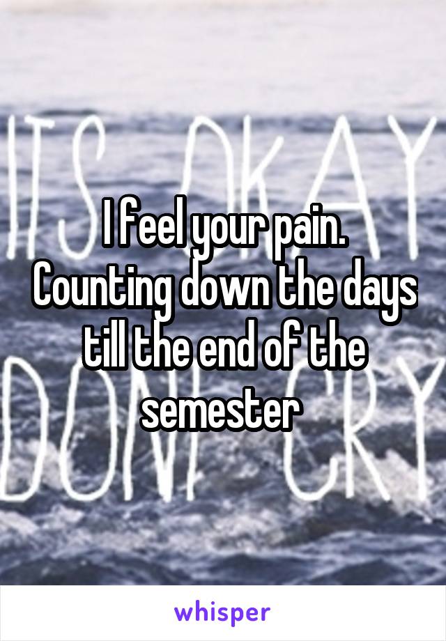 I feel your pain. Counting down the days till the end of the semester 