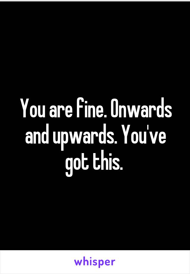 You are fine. Onwards and upwards. You've got this. 