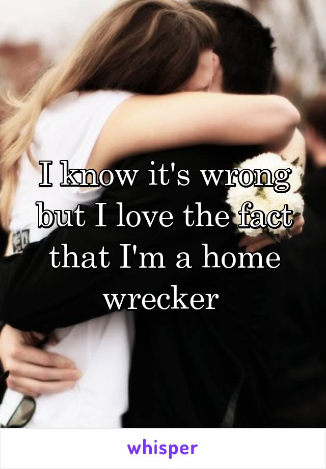 I know it's wrong but I love the fact that I'm a home wrecker 