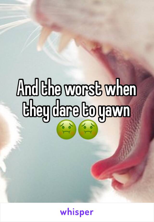 And the worst when they dare to yawn       🤢🤢