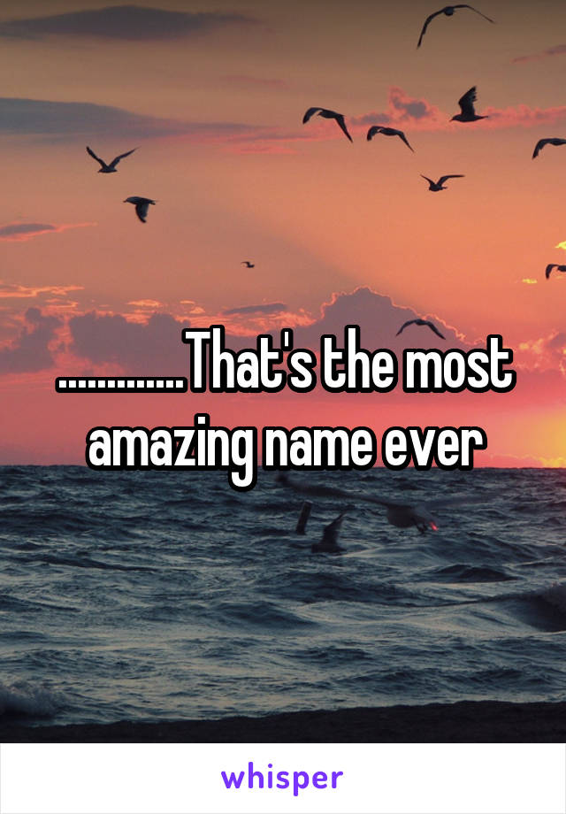 .............That's the most amazing name ever