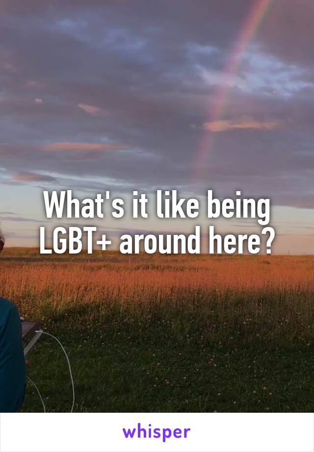 What's it like being LGBT+ around here?