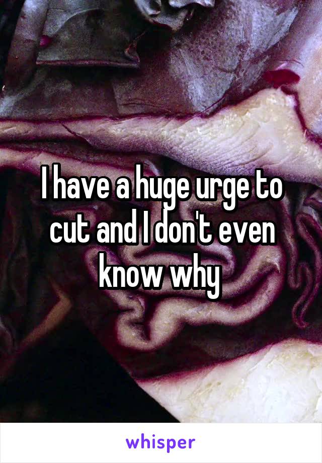 I have a huge urge to cut and I don't even know why 