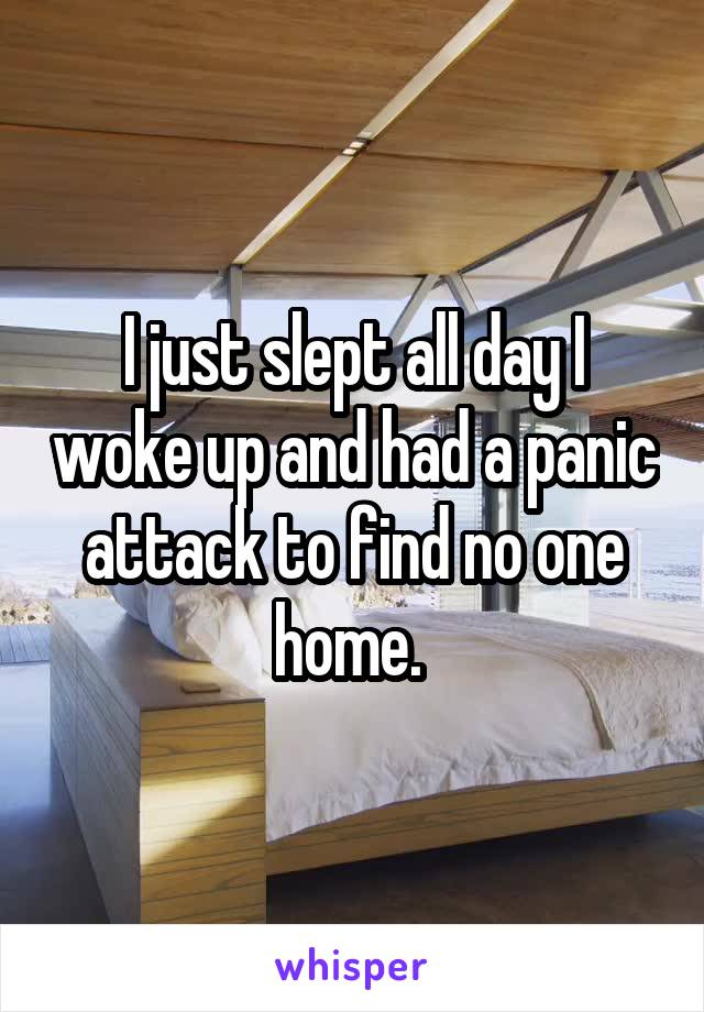 I just slept all day I woke up and had a panic attack to find no one home. 